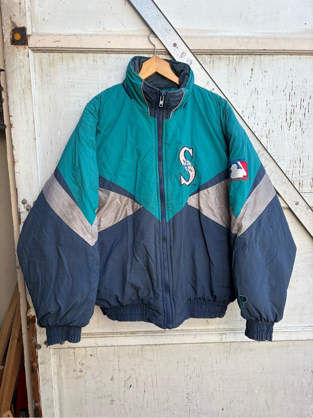 Vintage 90s Pro Player Seattle Mariners Puffer Quilted MLB Baseball Jacket XL